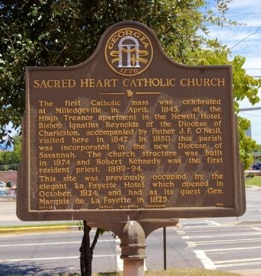 Sacred Heart Catholic Church Marker. Click for full size. Sacred Heart Catholic Church Marker image. Click for full size.