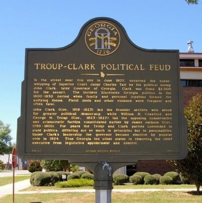 Troup-Clark Political Feud Marker image. Click for full size.