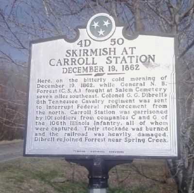 Skirmish at Carroll Station Marker image. Click for full size.