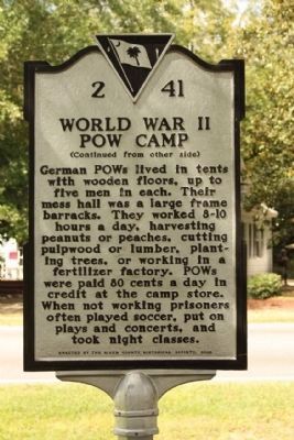 World War II POW Camp Marker, reverse side image. Click for full size.