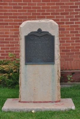 First Brick Church Monument and Marker image. Click for full size.