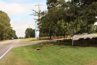 World War II POW Camp Marker, seen looking north along Laurens Street (State Road 19) image. Click for full size.