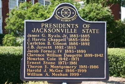 Presidents of Jacksonville State Marker image. Click for full size.