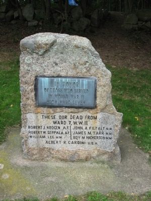Ward Seven World War II Monument. Click for full size. Ward Seven World War II Monument image. Click for full size.