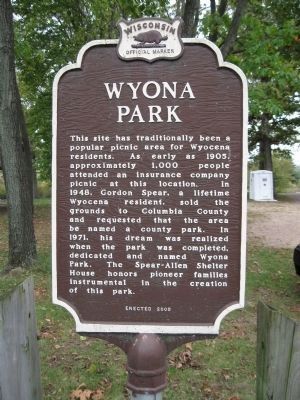 Wyona Park Marker image. Click for full size.