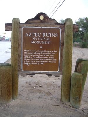 Aztec Ruins National Monument Marker image. Click for full size.