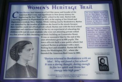 Clara Barton Marker. Click for full size. Clara Barton Marker image. Click for full size.