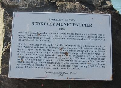 Berkeley Municipal Pier Marker image. Click for full size.