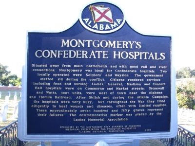 Montgomery's Confederate Hospitals Marker image. Click for full size.