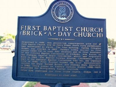 First Baptist Church (Brick-A-Day Church) Marker image. Click for full size.