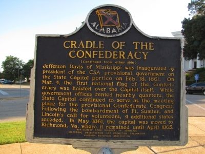 Cradle of the Confederacy Marker. Click for full size. Cradle of the Confederacy Marker image. Click for full size.