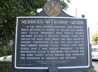 Merrick's - Woodshop - Ozark Marker. Click for full size. Merrick's - Woodshop - Ozark Marker image. Click for full size.