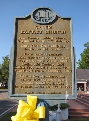 Salem Baptist Church Marker image. Click for full size.