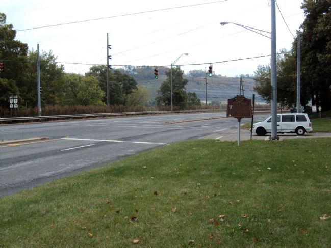Former location of marker on Ohio Route 7 near the Ohio River. image. Click for full size.