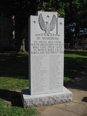 South Mississippi County War Memorial Marker image. Click for full size.
