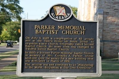 Parker Memorial Baptist Church Marker image. Click for full size.