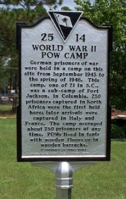 World War II POW Camp Marker image. Click for full size.