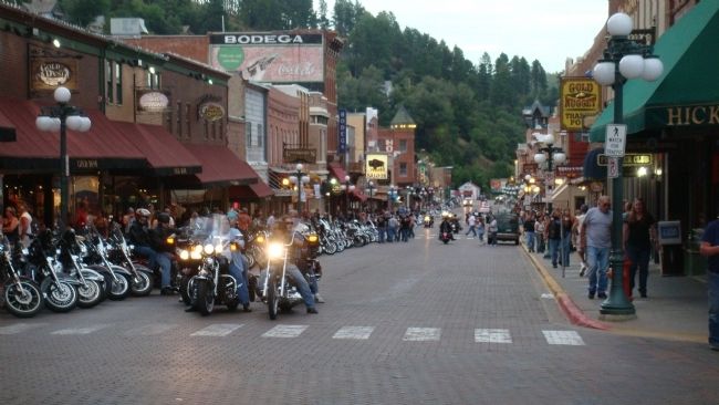 Deadwood Main Street during the Sturgis Bike Rally image. Click for full size.