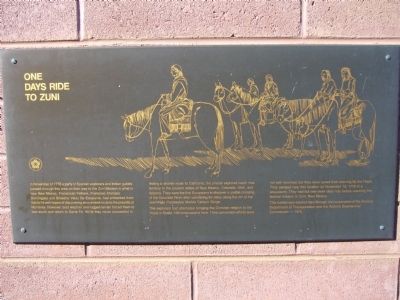 One Days Ride to Zuni Marker image. Click for full size.