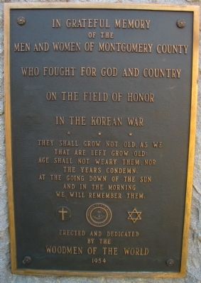 Montgomery County Korean War Veterans Marker image. Click for full size.