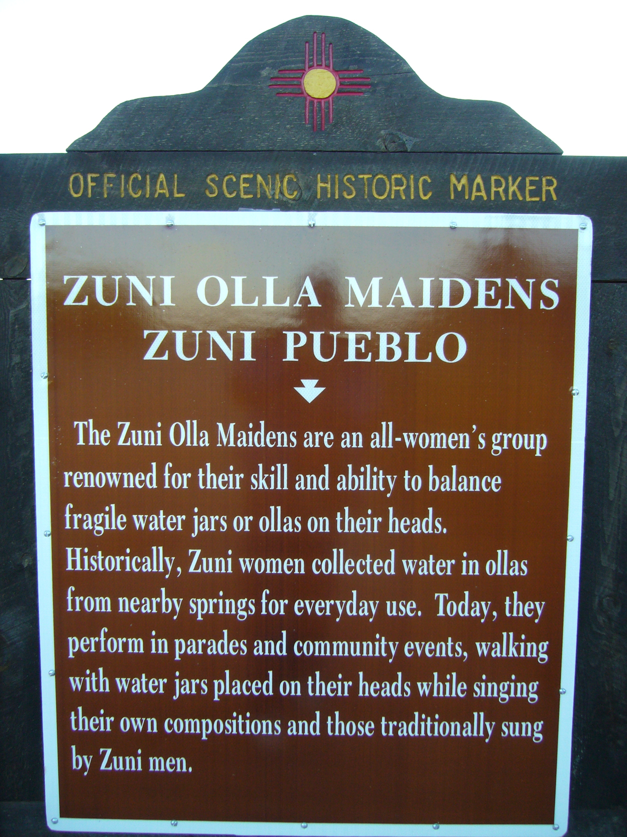 Zuni Olla Maidens Zuni Pueblo Marker