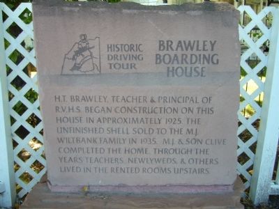 Brawley Boarding House Marker. Click for full size. Brawley Boarding House Marker image. Click for full size.