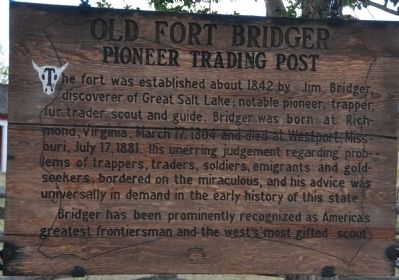 Old Fort Bridger Marker image. Click for full size.