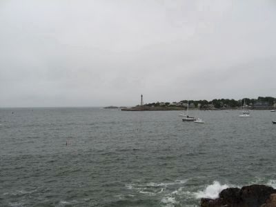 View from Fort Sewall across Marblehead Harbor to Marblehead Light image. Click for full size.