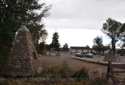 Obelisk with Fort Bridger in Background image. Click for full size.