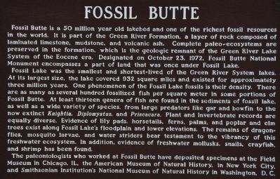 Fossil Butte Marker image. Click for full size.