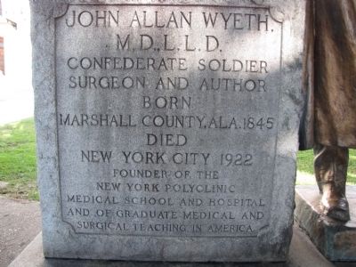 John Allan Wyeth Marker. Click for full size. John Allan Wyeth Marker image. Click for full size.