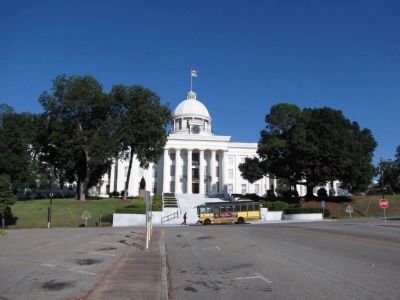 United States Flag Raised Over Alabama Capitol Marker. Click for full size. United States Flag Raised Over Alabama Capitol Marker image. Click for full size.