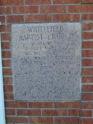 Whitefield Baptist Church -<br>Fifth Sanctuary<br>Cornerstone image. Click for full size.