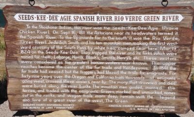 Seeds-Kee-Dee-Agie, Spanish River, Rio Verde, Green River Marker image. Click for full size.