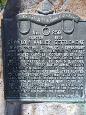 Showlow Valley Settlement Marker image. Click for full size.