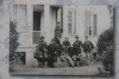 Maj. Gen. James H. Wilson, USA, and staff at Reams Station, Virginia. image. Click for full size.