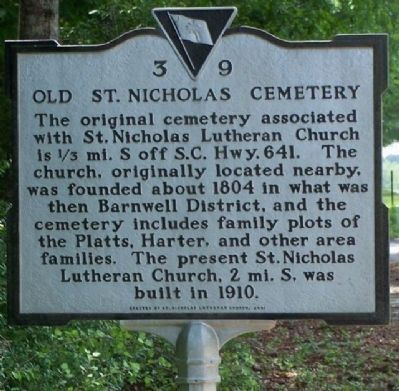 Old St. Nicholas Cemetery Marker image. Click for full size.