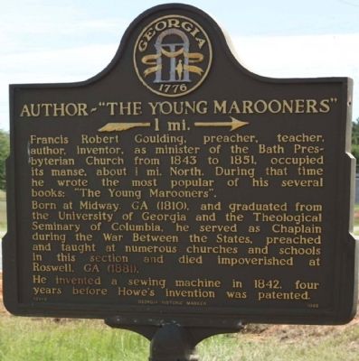 Author "The Young Marooners" Marker. Click for full size. Author "The Young Marooners" Marker image. Click for full size.