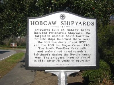 Hobcaw Shipyards Marker image. Click for full size.