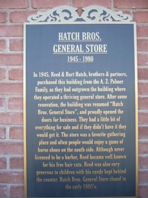 Hatch Bros. General Store Marker image. Click for full size.