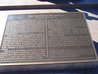 The Snowflake Monument Marker image. Click for full size.