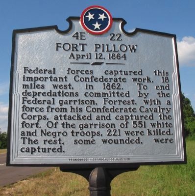 Fort Pillow Marker. Click for full size. Fort Pillow Marker image. Click for full size.