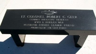 Lt Col Robert C. Geer Bench image. Click for full size.
