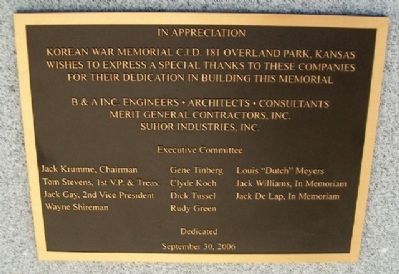 Korean War Veterans Memorial Appreciation image. Click for full size.