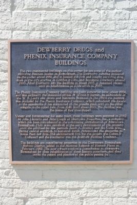 Dewberry Drugs and Phenix Insurance Company Buildings Marker image. Click for full size.