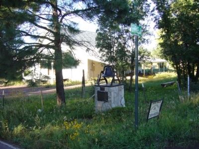 Lakeside Marker and Woodland Church and School Bell image. Click for full size.
