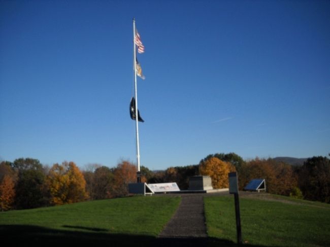 Markers in Bennington Battlefield State Historic Site image. Click for full size.