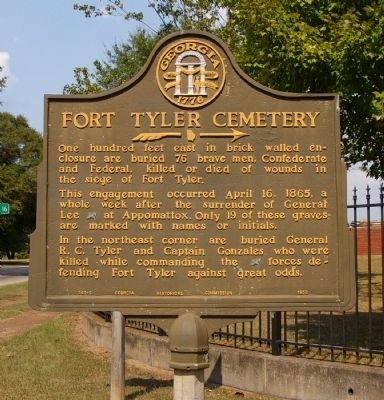 Fort Tyler Cemetery Marker image. Click for full size.