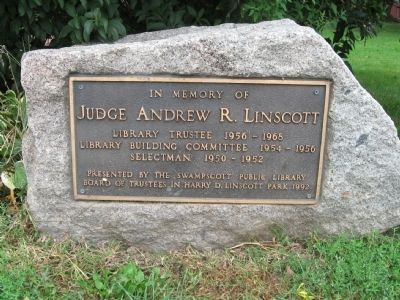 Judge Andrew R. Linscott Marker image. Click for full size.