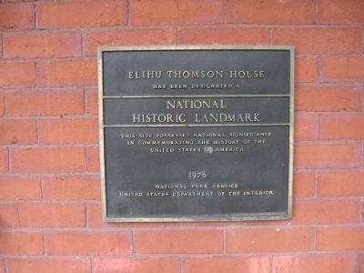 Elihu Thomson House Marker image. Click for full size.